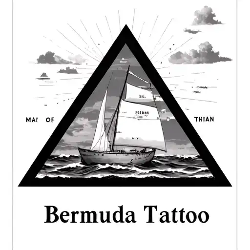 map of bermuda triangle tattoo design idea