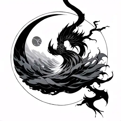 kaizen enclosed in a circle tattoo design idea