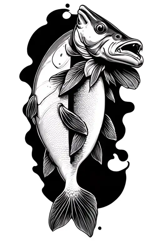 The Style Trout In tattoo design idea