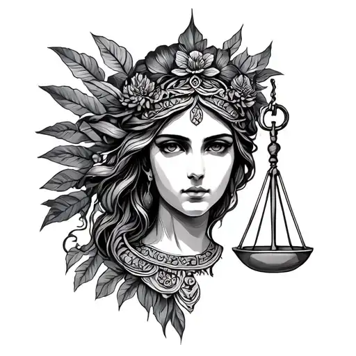 Libra Goddess tattoo design idea