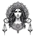 Libra Goddess tattoo design idea