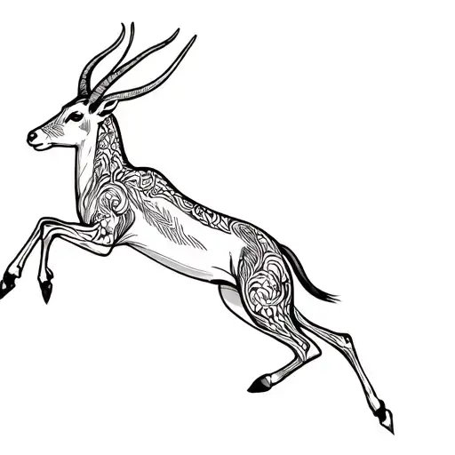 leaping springbok leaping tattoo design idea
