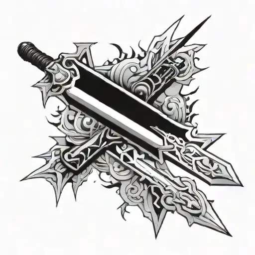 buster sword final fantasy minimalist tattoo tattoo design idea