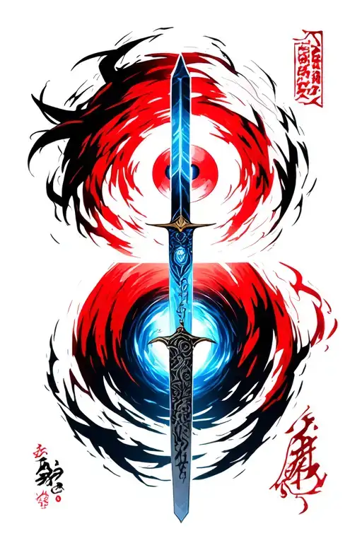 The 4 -star sphere of Dragonball, the Bankai sword of Ichigo of Bleach, Sasuke's Sharingan, Death's notebook tattoo design idea