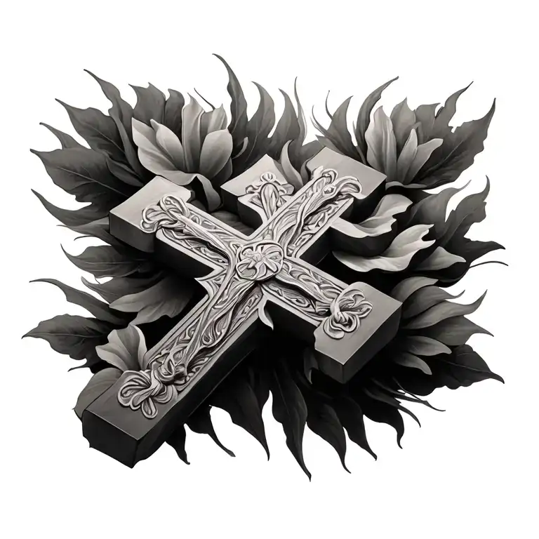christian cross tattoo design idea
