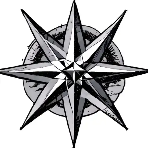 north star nautical star tattoo design idea