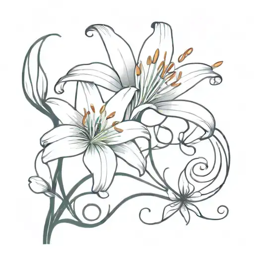 anime spider Lily flower w vines wrapping the hand tattoo design idea