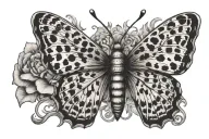 butterfly with leopard print incorporated tattoo design idea