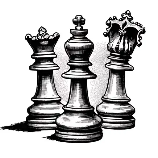 queen chess piece tattoo design idea