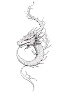 water dragon wrapped tattoo design idea
