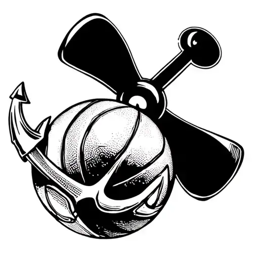 propeller and anchor WALLPAPER WITH BASKETBALL  tattoo design idea