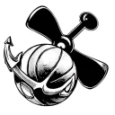 propeller and anchor WALLPAPER WITH BASKETBALL  tattoo design idea