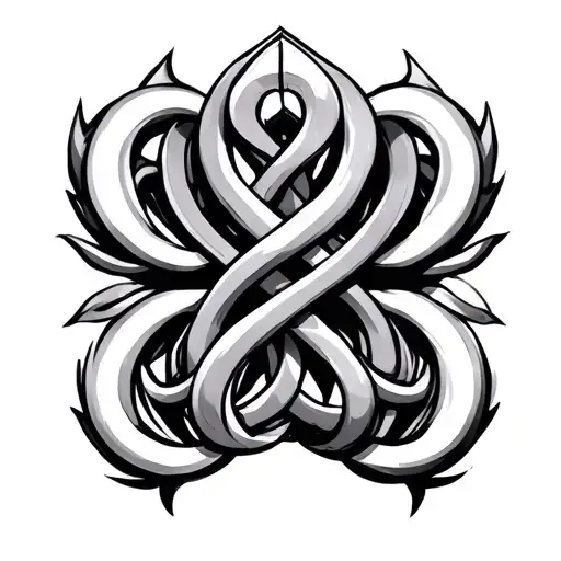 Stoic symbols intertwined tattoo design idea