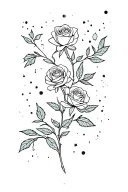 roses and astro-space tattoo design idea