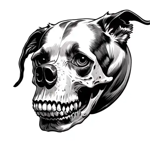 1994,gemini, recently divorced, started my life all over again,clean slate,dogs,skull,sea tattoo design idea