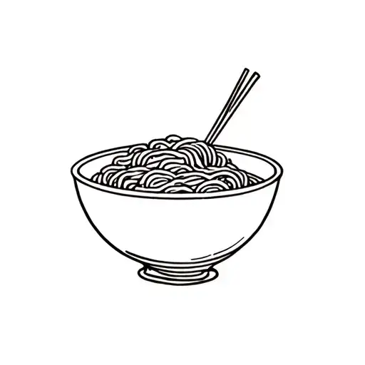 Ramen Bowl filled tattoo design idea