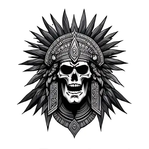 Aztec God Of Death tattoo design idea