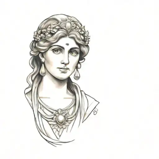 Greek Goddess pandora tattoo design idea