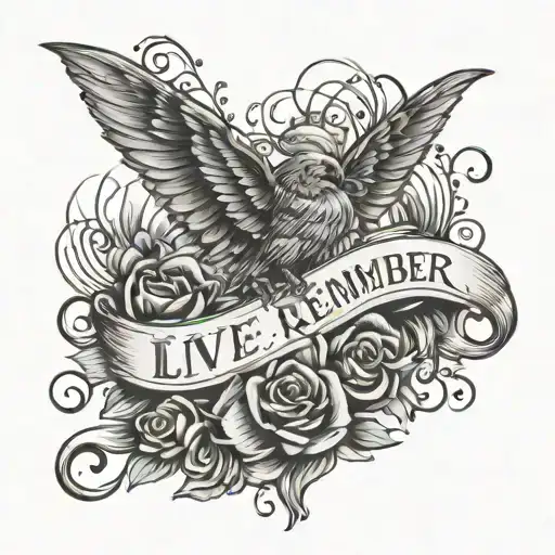 LIVE & remember words tattoo design idea