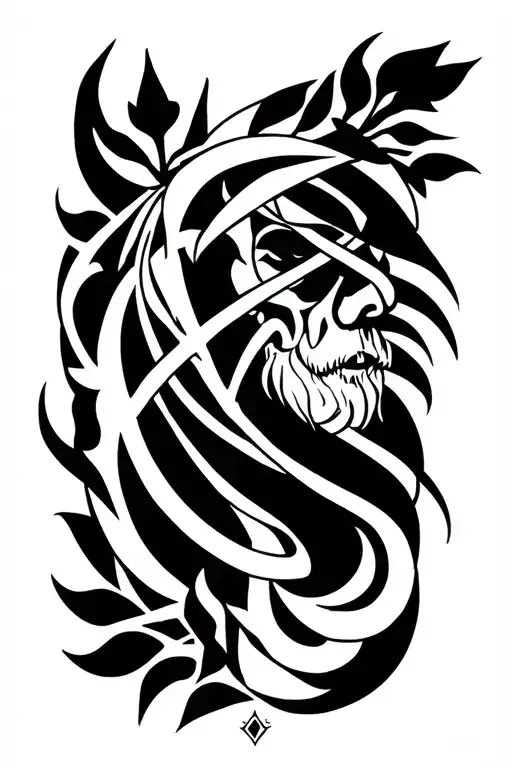 the hermit tarot  tattoo design idea