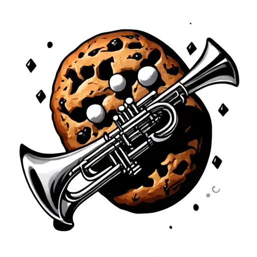 cookie with marching band  tattoo design idea