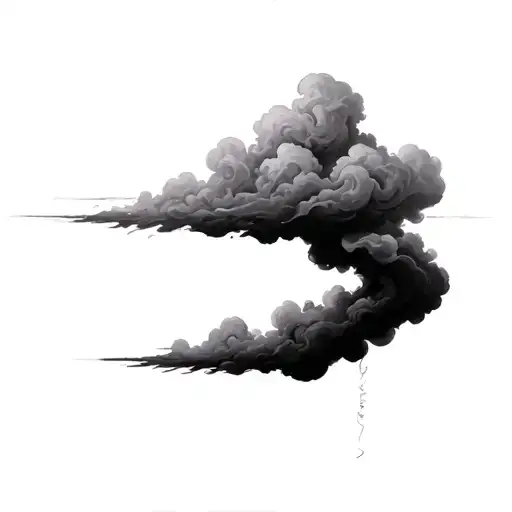 Coverup Clouds and Smoke tattoo design idea