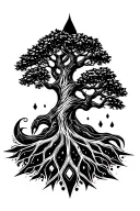 yggdrasil tree tattoo design idea