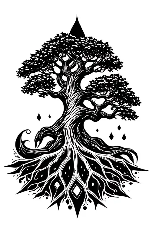 yggdrasil tree tattoo design idea