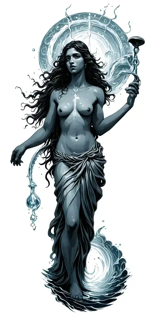 aquarius water bearer  tattoo design idea
