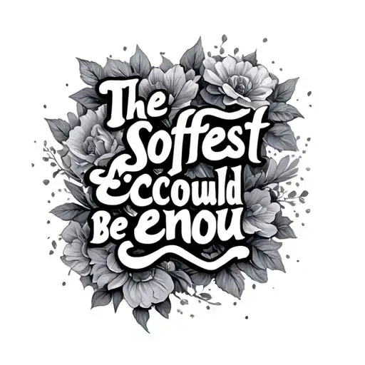 "The softest echo could be enou" words tattoo design idea