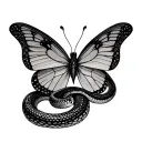 Snake Butterfly tattoo design idea