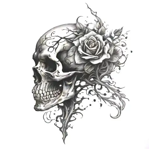 Design a tattoo concept that symbolizes the memory of a person who survived a near-death experience (clinical death). tattoo design idea