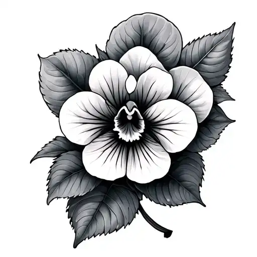 african violet tattoo design idea