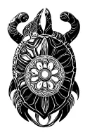 dharma wheel turtle shell tattoo design idea