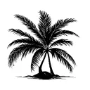 areca and coconut tree silhouette tattoo design idea