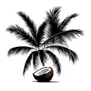 areca and coconut tree silhouette tattoo design idea