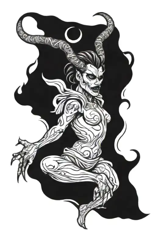 Dance with the devil no horns tattoo design idea