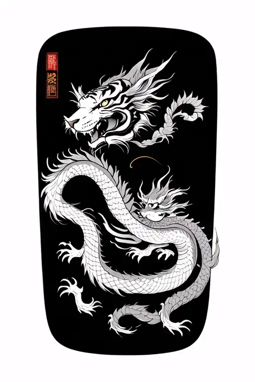 tiger and dragon tattoo design idea