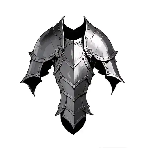 Pauldron shoulder armor tattoo design idea