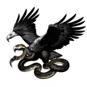 eagle eating a snake tattoo design idea