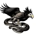 eagle eating a snake tattoo design idea