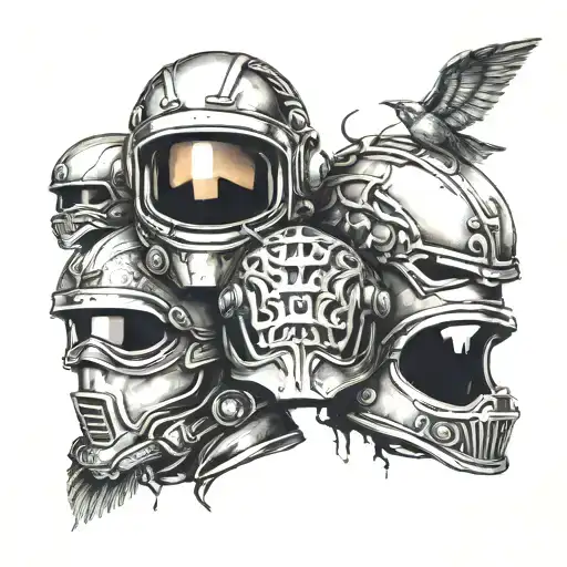 quad helmet tattoo tattoo design idea