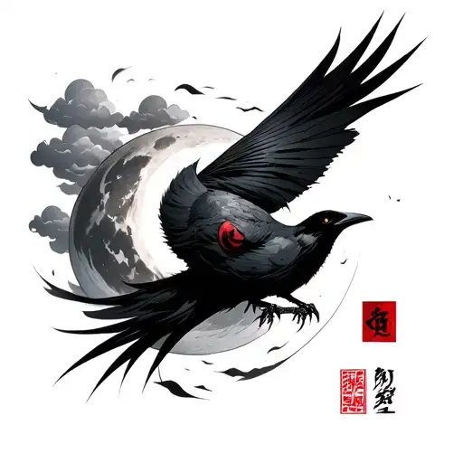 itachi anbu mask sharingan akatsuki cloud patterns moon black crow tattoo design idea