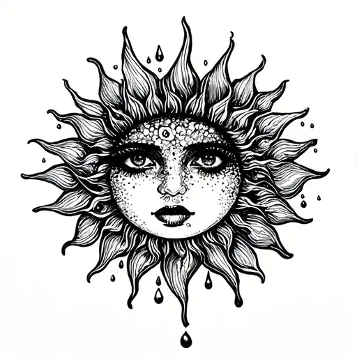 sun becomes rain tattoo design idea