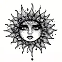 sun becomes rain tattoo design idea