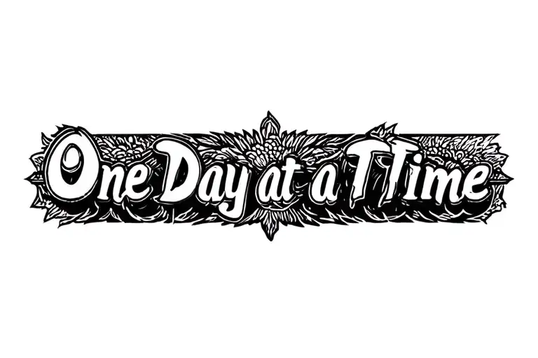 "One Day at a Time" Arm band tattoo tattoo design idea
