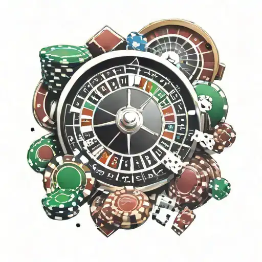 casino roulette tattoo design idea