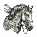 draft horse shoe tattoo design idea