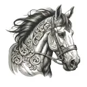 draft horse shoe tattoo design idea