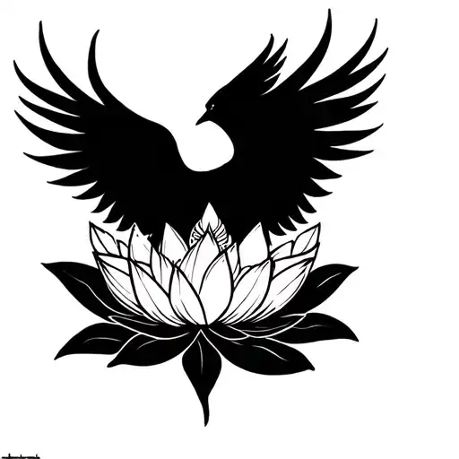 Imagine a phoenix rising behind a blooming lotus, both intricately designed within a mandala. The phoenix can symbolize  tattoo design idea